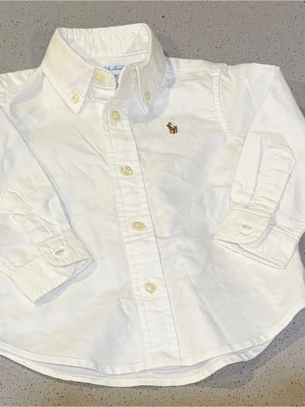 Ralph Lauren Baby Boys White Button-Down Shirt & Taupe Cardigan 9 months New
